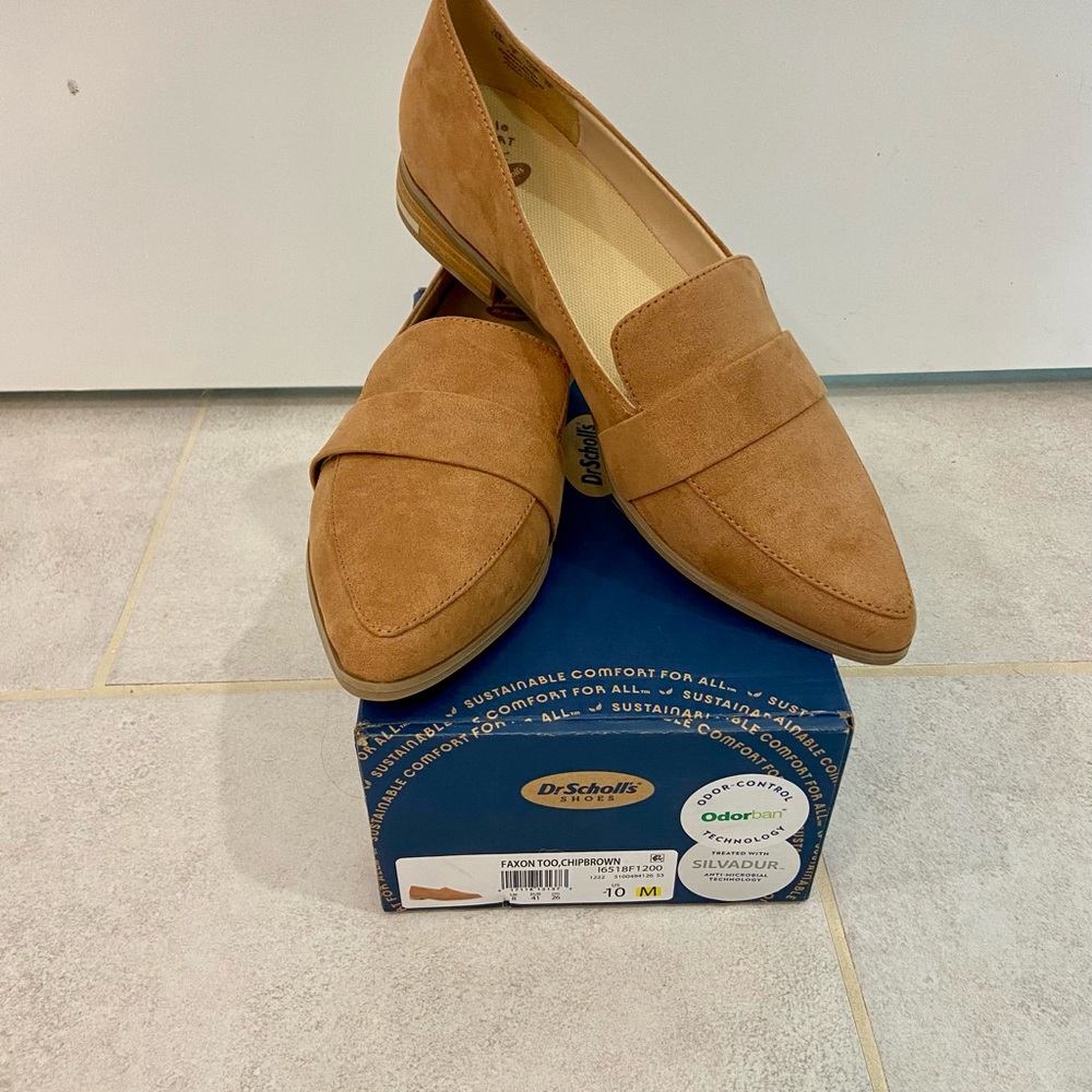 Dr. Scholl's Tan Suede Pointed Toe Loafers